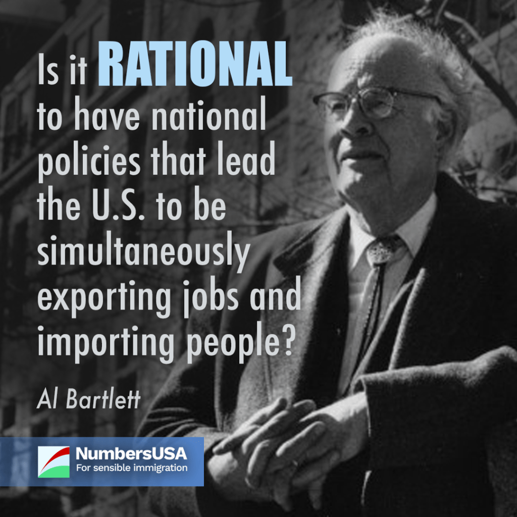 Is it rationale to have national policies that lead the U.S. to be simultaneously exporting jobs and importing people?